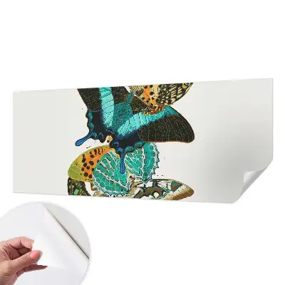 Papel de parede autocolante para sala com estampa de borboletas coloridas