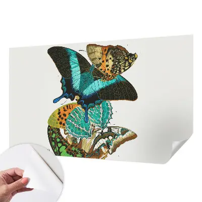Papel de parede autocolante para sala com estampa de borboletas coloridas