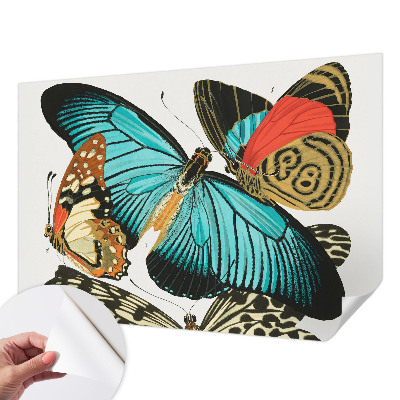 Papel de parede autocolante para quarto Borboletas coloridas