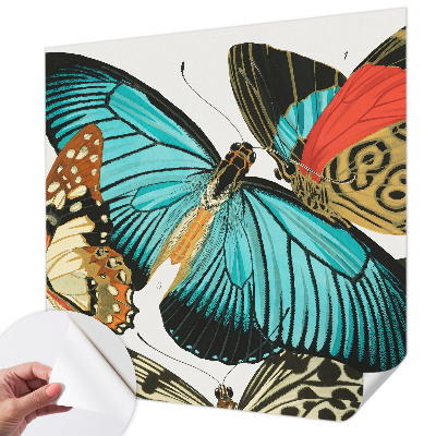 Papel de parede autocolante para quarto Borboletas coloridas