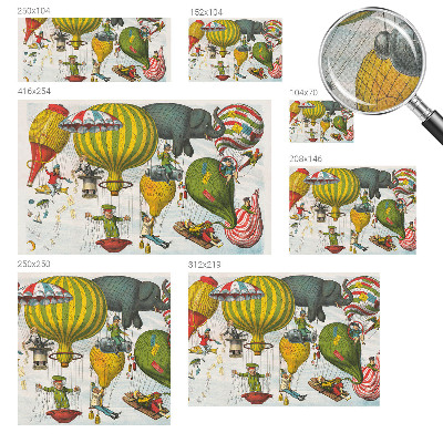 Papel de parede autocolante com estampa de viagem de balão