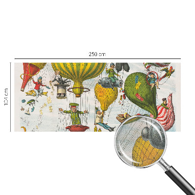 Papel de parede autocolante com estampa de viagem de balão