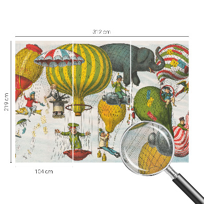 Papel de parede autocolante com estampa de viagem de balão