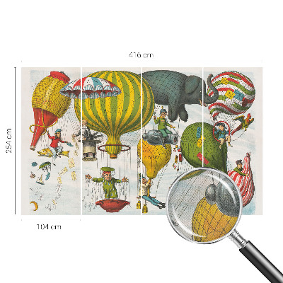 Papel de parede autocolante com estampa de viagem de balão