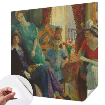 Papel de parede autocolante para sala com design de elegância clássica