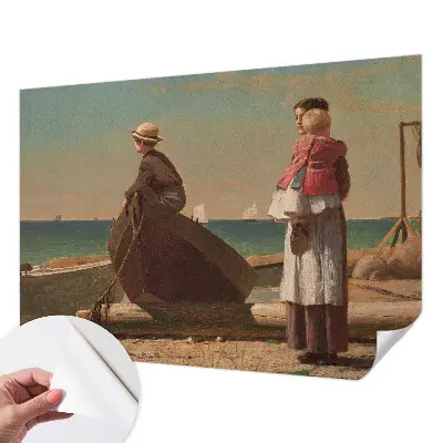 Papel de parede infantil com cena à beira-mar