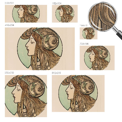 Autocolante de parede fotográfico com retrato em estilo Art Nouveau