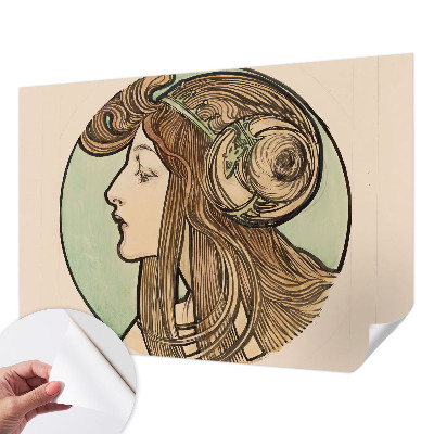 Autocolante de parede fotográfico Retrato Art Nouveau