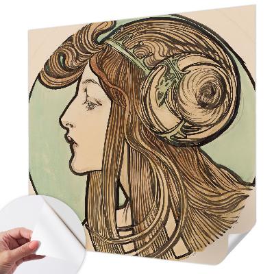 Autocolante de parede fotográfico Retrato Art Nouveau
