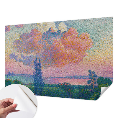 Papel de parede para criança com uma paisagem colorida adequada para quartos infantis