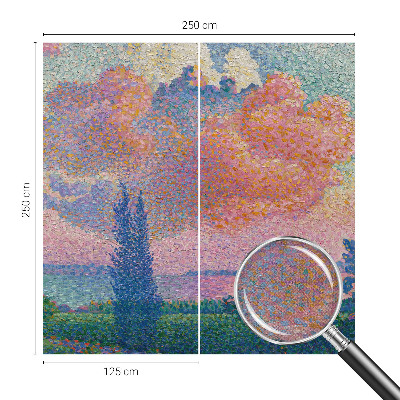 Papel de parede para criança com uma paisagem colorida adequada para quartos infantis