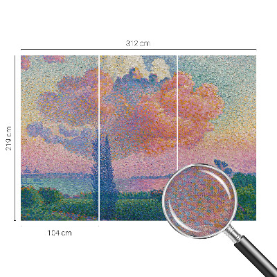 Papel de parede para criança com uma paisagem colorida adequada para quartos infantis