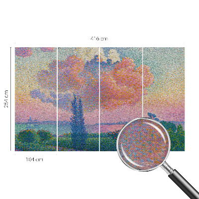 Papel de parede para criança com uma paisagem colorida adequada para quartos infantis