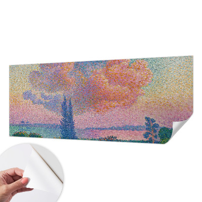 Papel de parede para criança com uma paisagem colorida adequada para quartos infantis