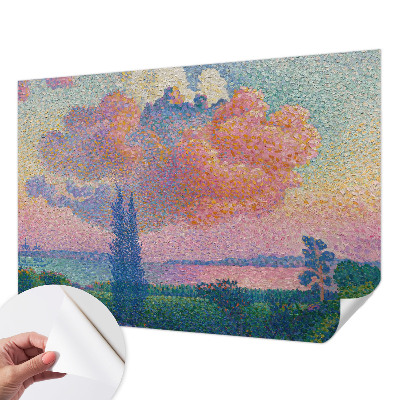 Papel de parede para criança com uma paisagem colorida adequada para quartos infantis