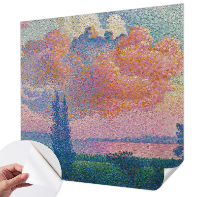 Papel de parede para criança com uma paisagem colorida adequada para quartos infantis
