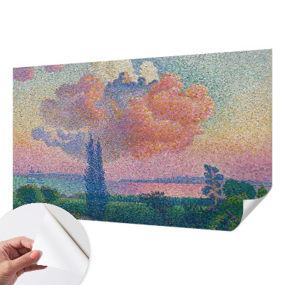 Papel de parede para criança com uma paisagem colorida adequada para quartos infantis