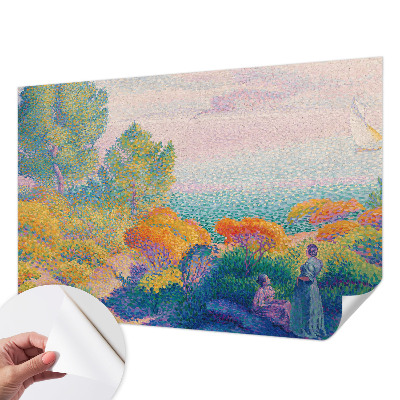Papel de parede infantil com estampa de paisagem litorânea