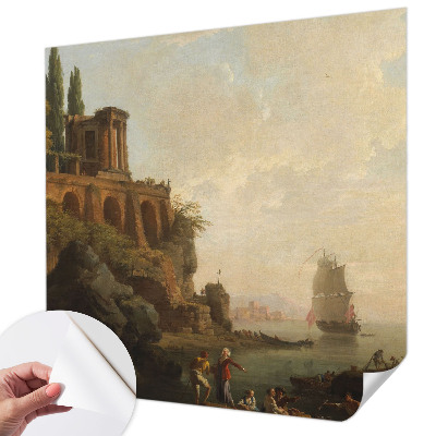 Papel de parede autocolante para sala paisagem marítima