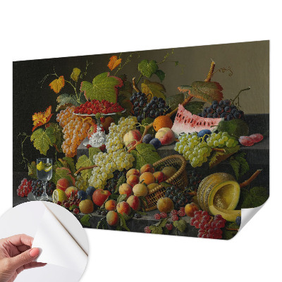 Papel de parede autocolante para quarto com estampa com composição de fruta