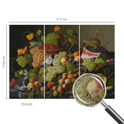 Papel de parede autocolante para quarto com estampa com composição de fruta