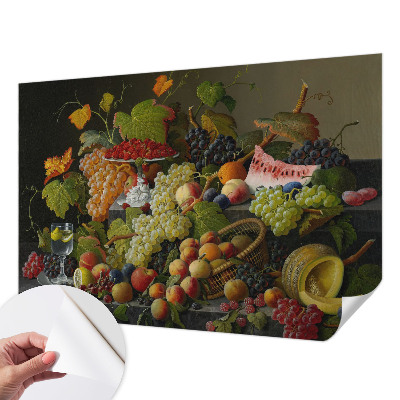 Papel de parede autocolante para quarto com estampa com composição de fruta