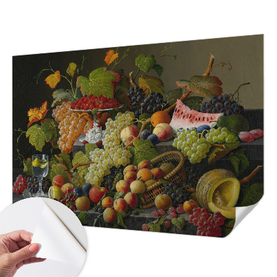 Papel de parede autocolante para quarto com estampa com composição de fruta