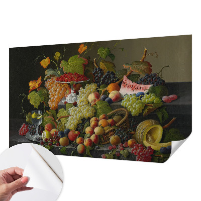 Papel de parede autocolante para quarto com estampa com composição de fruta