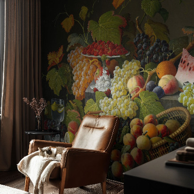 Papel de parede autocolante para quarto com estampa com composição de fruta
