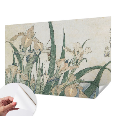 Papel de parede autocolante com padrão de íris delicadas