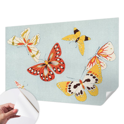 Papel de parede autocolante para sala com estampa de borboletas artísticas
