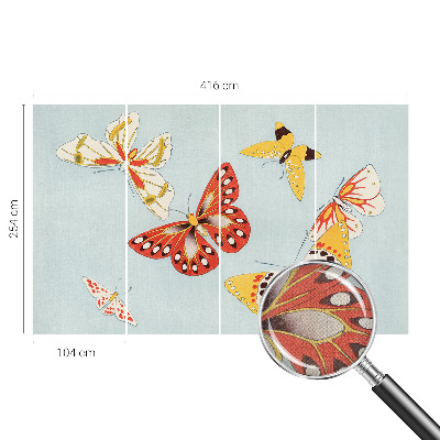 Papel de parede autocolante para sala Borboletas artísticas