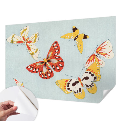 Papel de parede autocolante para sala com estampa de borboletas artísticas