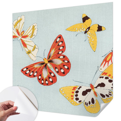 Papel de parede autocolante para sala com estampa de borboletas artísticas