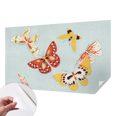 Papel de parede autocolante para sala Borboletas artísticas