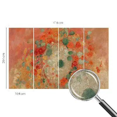 Papel de parede infantil com estampa de flores abstratas