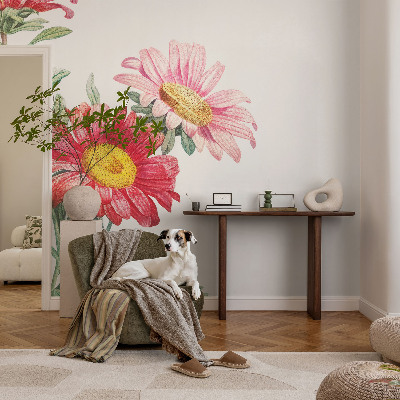 Papel de parede para criança com estampa de flores delicadas