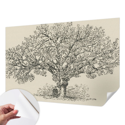 Papel de parede para criança com ilustração de árvore