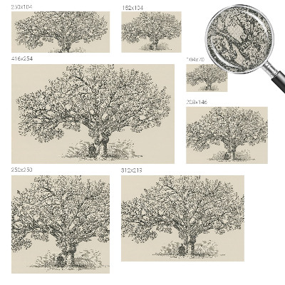 Papel de parede para criança com ilustração de árvore