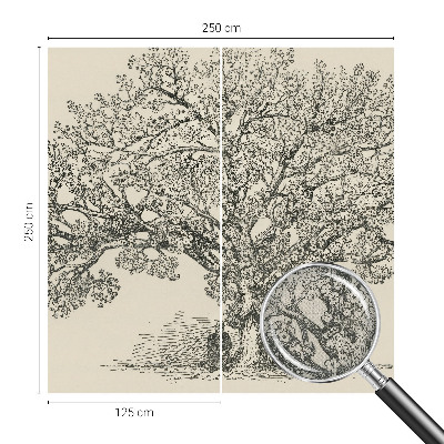 Papel de parede para criança com ilustração de árvore