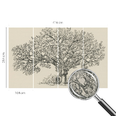 Papel de parede para criança com ilustração de árvore