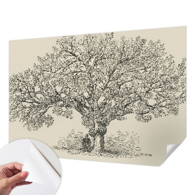 Papel de parede para criança com ilustração de árvore