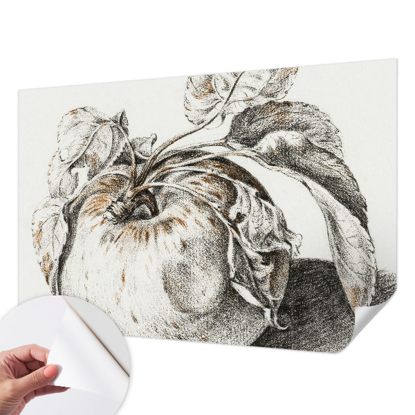 Papel de parede autocolante para sala com estampa de folhas de maçã