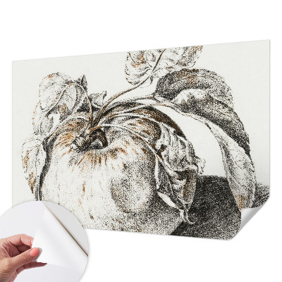 Papel de parede autocolante para sala com estampa de folhas de maçã