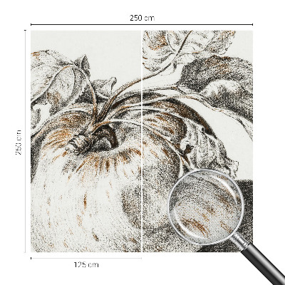 Papel de parede autocolante para sala Folhas de maçã