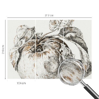 Papel de parede autocolante para sala com estampa de folhas de maçã