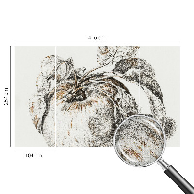 Papel de parede autocolante para sala com estampa de folhas de maçã