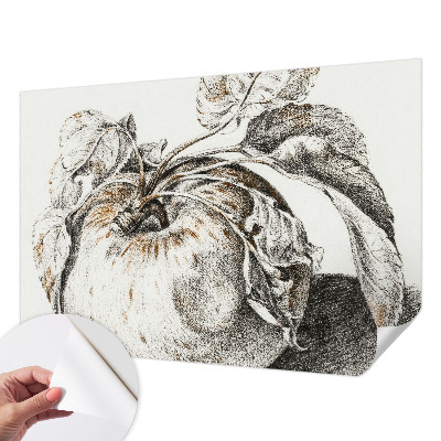 Papel de parede autocolante para sala com estampa de folhas de maçã