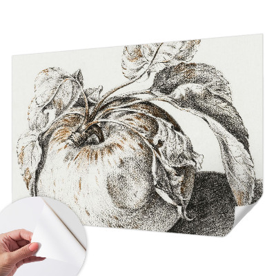Papel de parede autocolante para sala com estampa de folhas de maçã