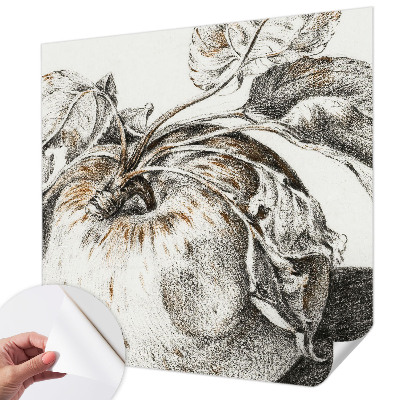 Papel de parede autocolante para sala com estampa de folhas de maçã